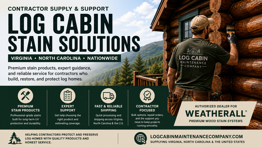 Contractor Log Cabin Stain Supplier for Virginia, North Carolina & the United States