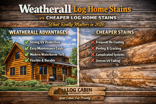 Weatherall log home stain vs cheaper log home stains comparison