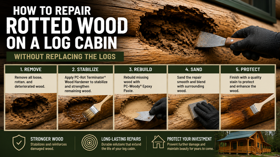 How to Repair Rotted Wood on a Log Cabin Without Replacing the Logs