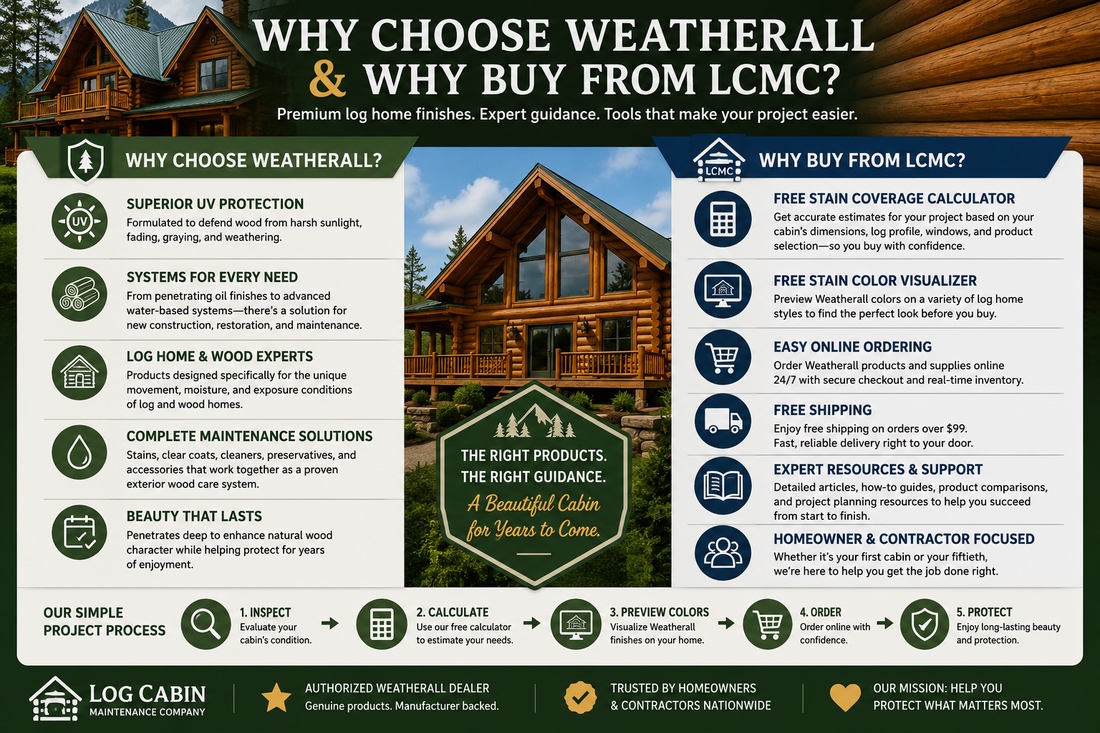 Why Choose Weatherall Stain—and Why Buy It from Log Cabin Maintenance Company?